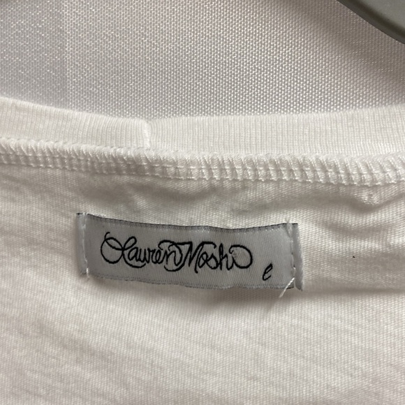 Lauren Moshi Mushroom Peace Sign Short Sleeve Tee White Size Large NWT - Picture 4 of 5